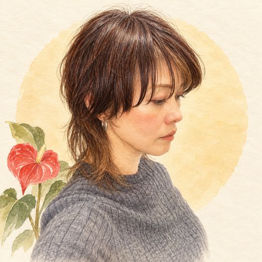 店主 城田和子（Kazumi Shirota）の横顔のイラスト